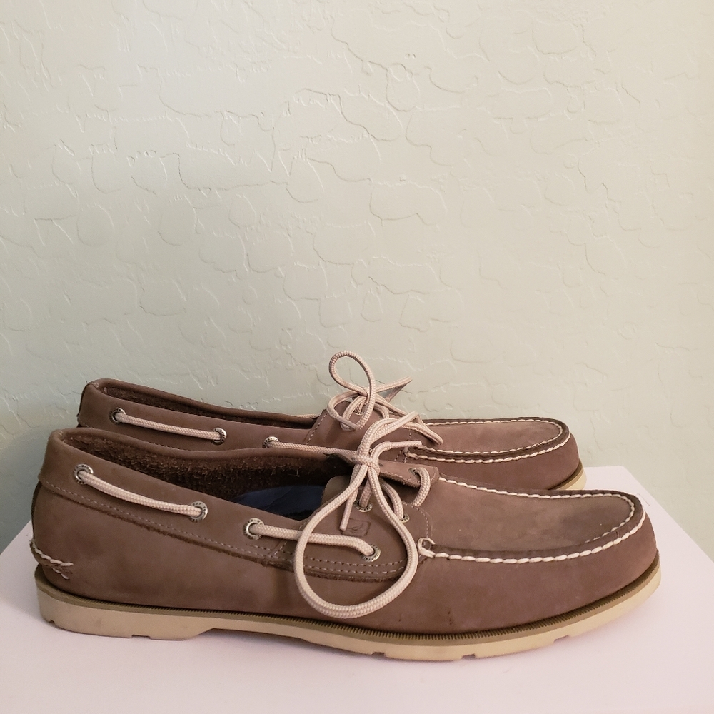 Sperry Brown Leather Boat Shoes, 13 Medium